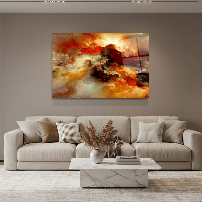 Astratto Quadro in Vetro Temperato