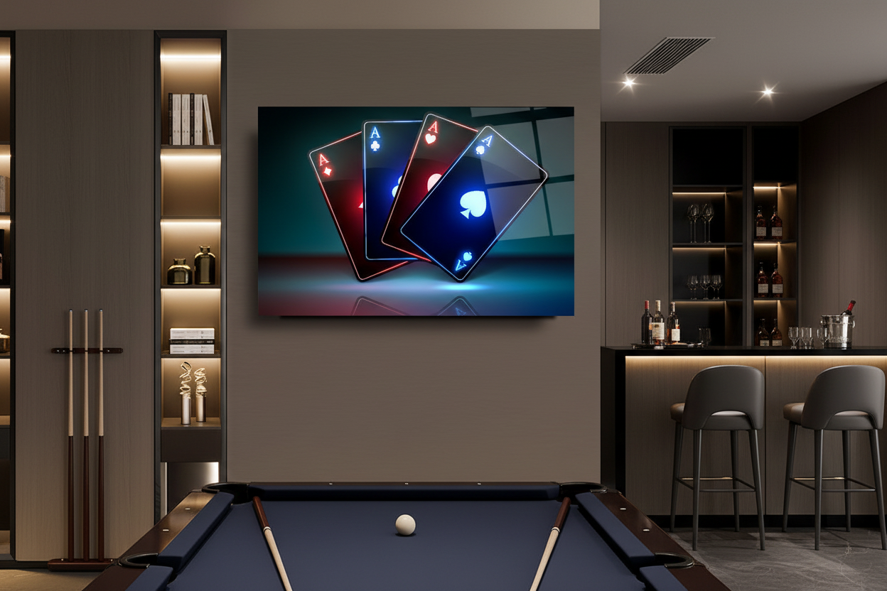 Carte da Gioco Quadro in Vetro Temperato