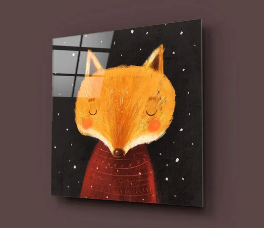 Fox Glass Wall Art - LUXARTDECO