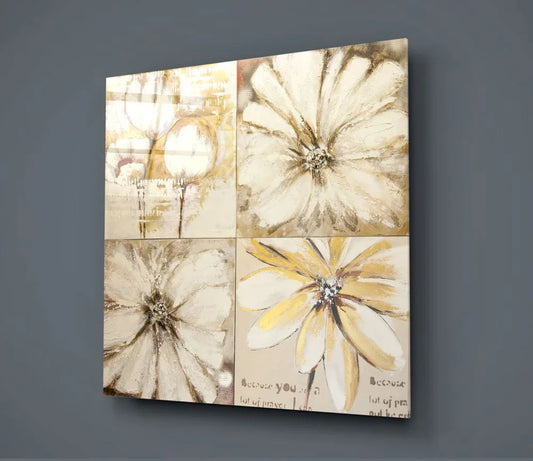 Flowers Glass Wall Art - LUXARTDECO