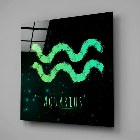 Horoscopes - Aquarius Glass Wall Art - LUXARTDECO