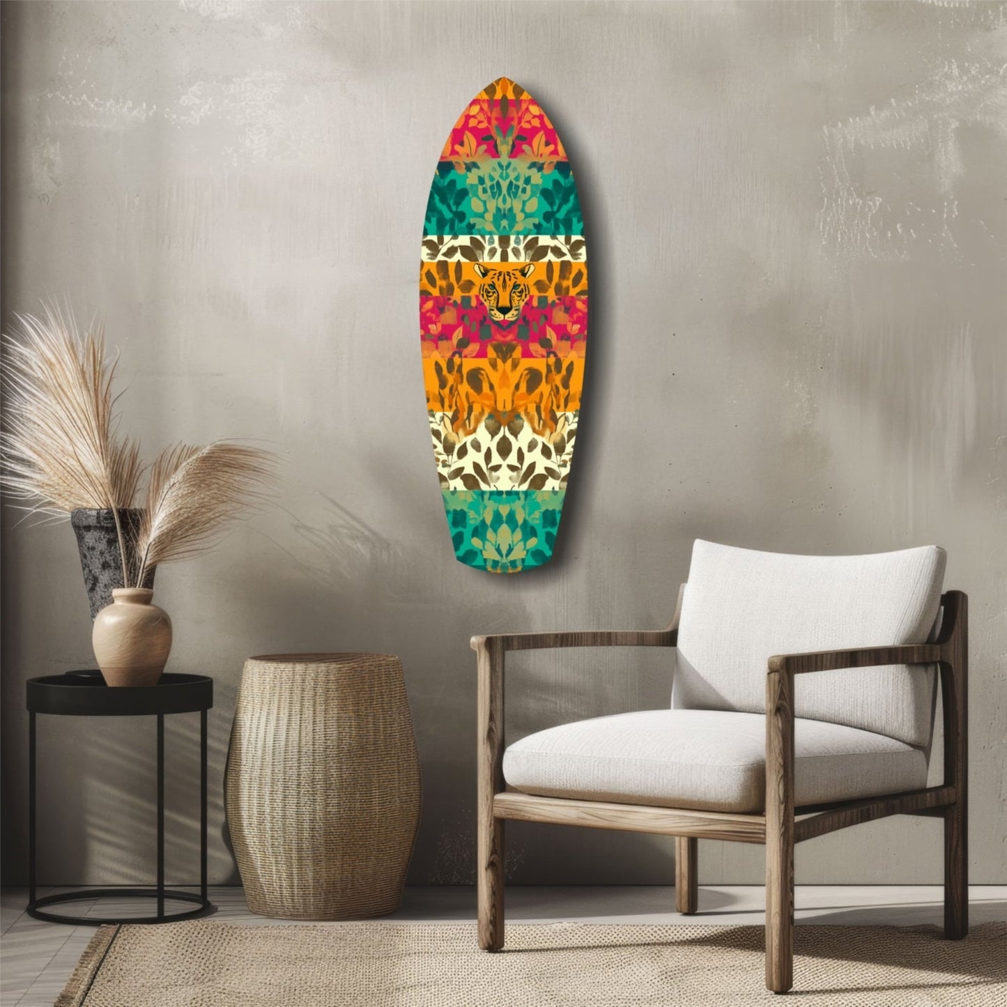 Camouflaged Tiger Glass Wall Art