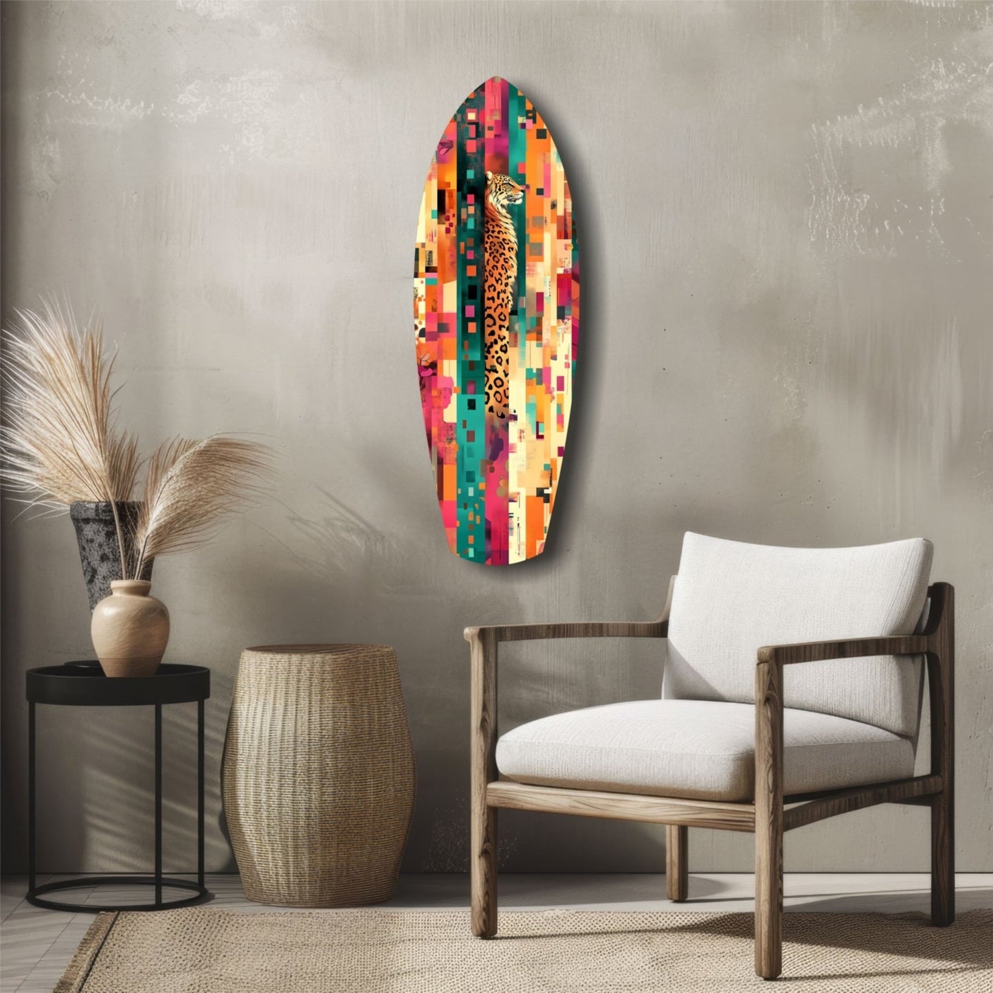 Camouflaged Tiger Glass Wall Art