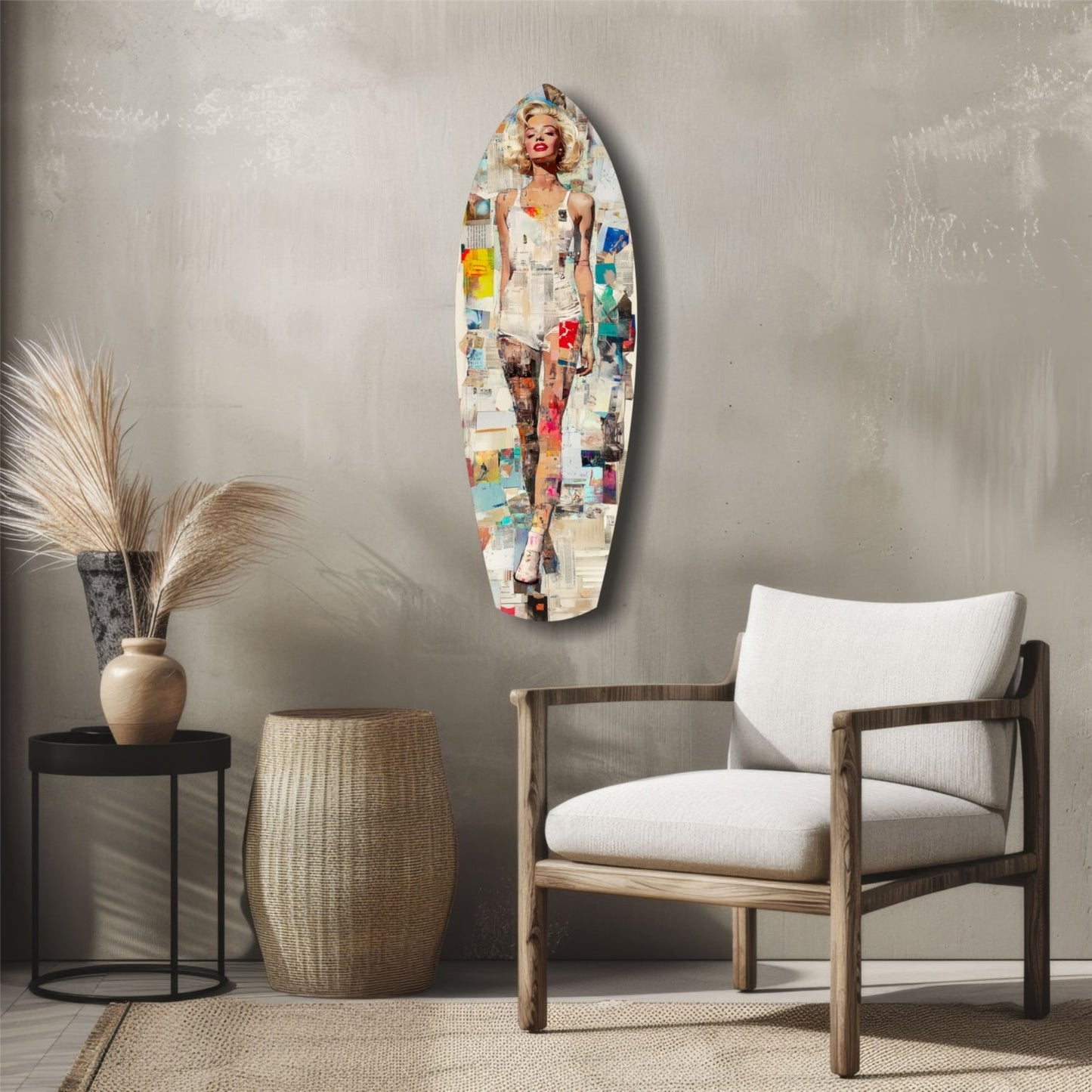 Marilyn in Vintage Swim Suit Glass Wall Art