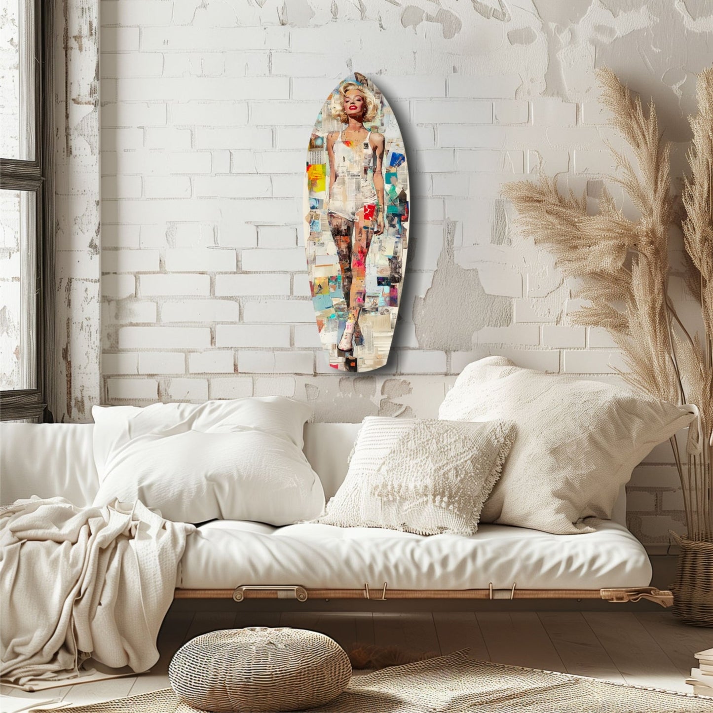 Marilyn in Vintage Swim Suit Glass Wall Art