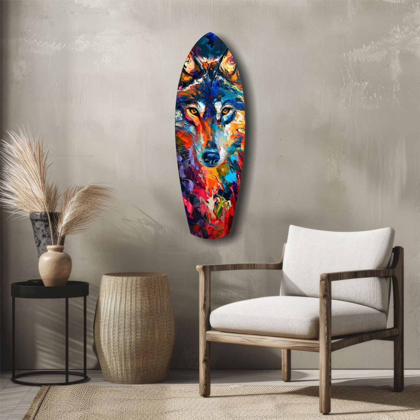 Alone Wolf V2 Glass Wall Art