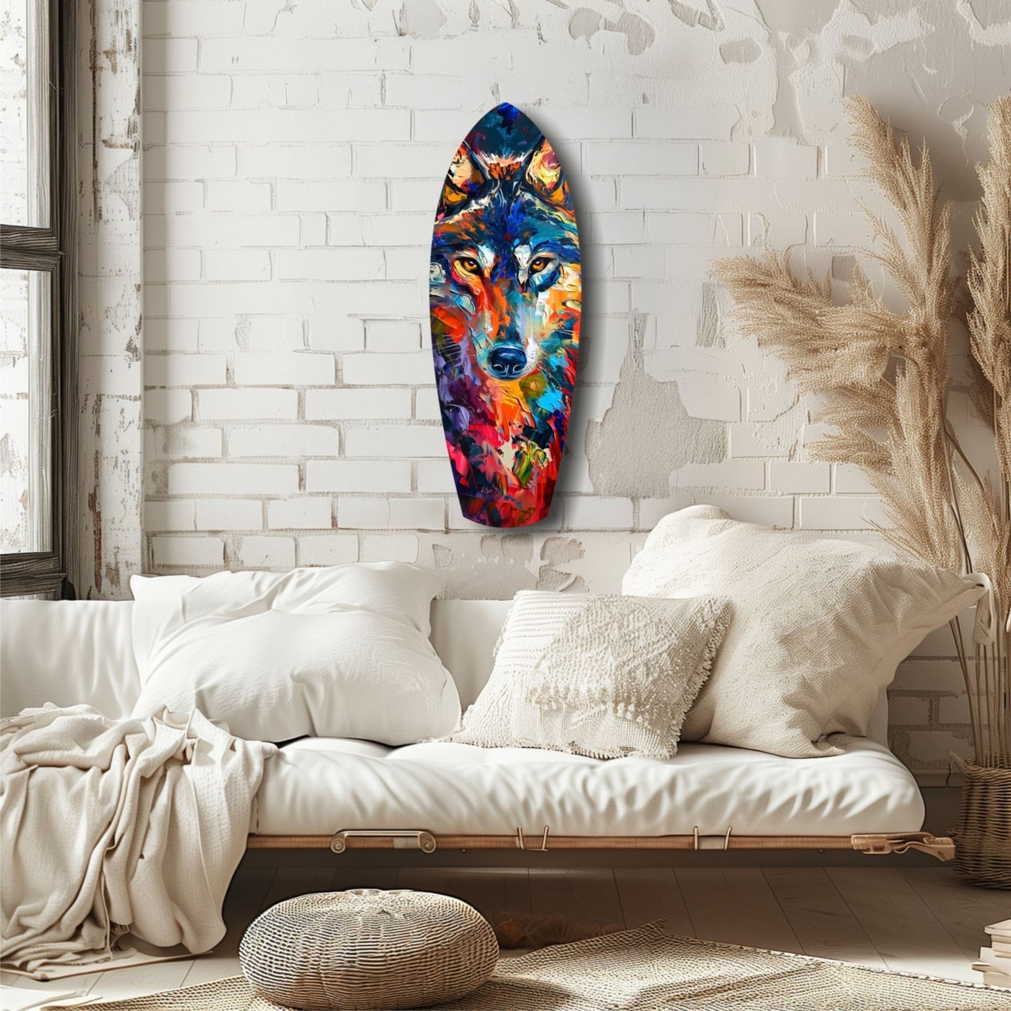 Alone Wolf V2 Glass Wall Art