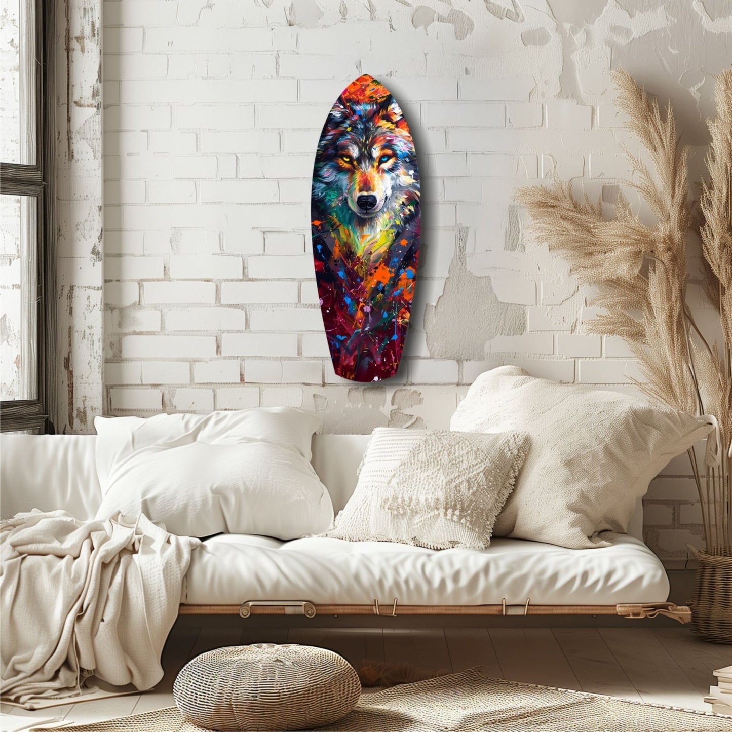 Alone Wolf V3 Glass Wall Art