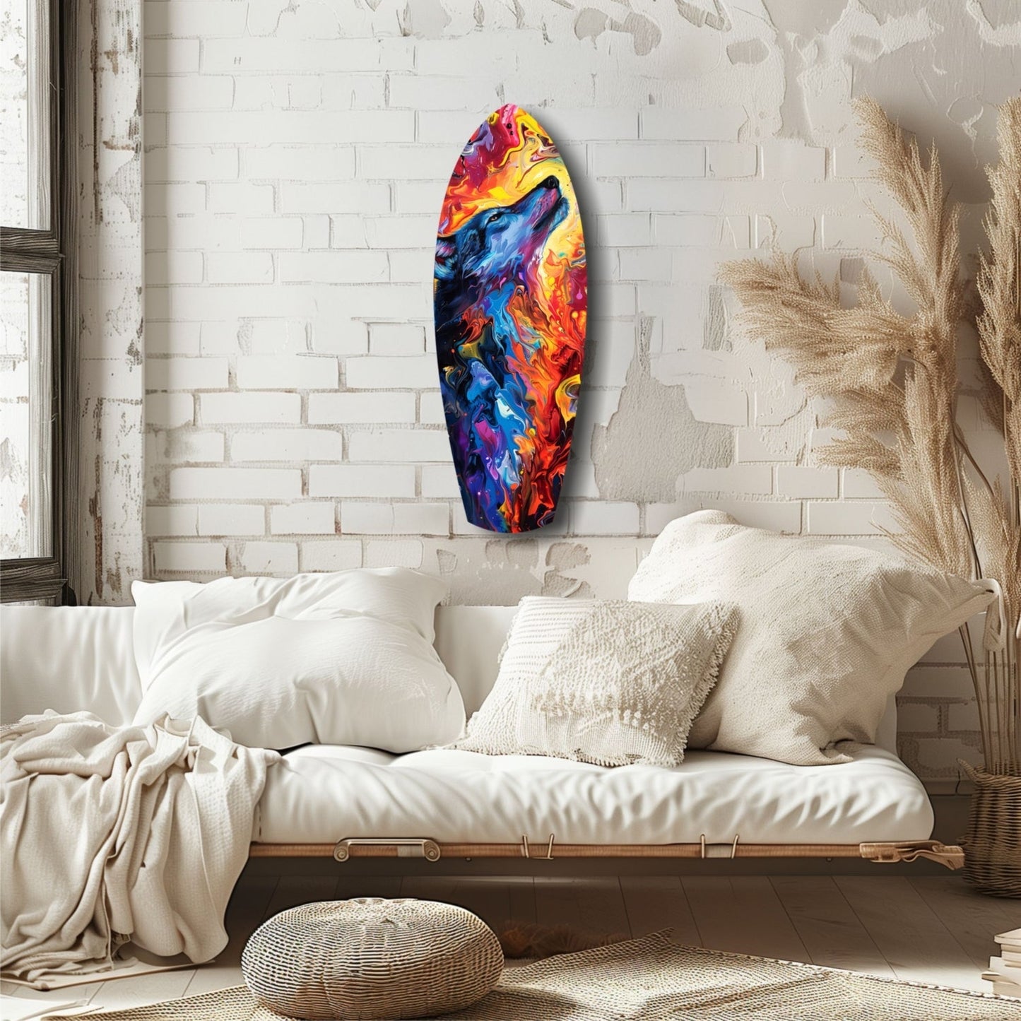 Alone Wolf V4 Glass Wall Art