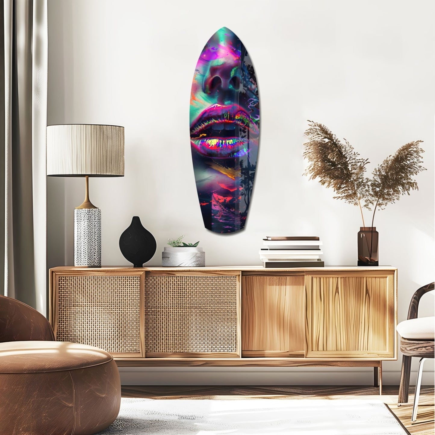 Colorful Lips V1 Glass Wall Art