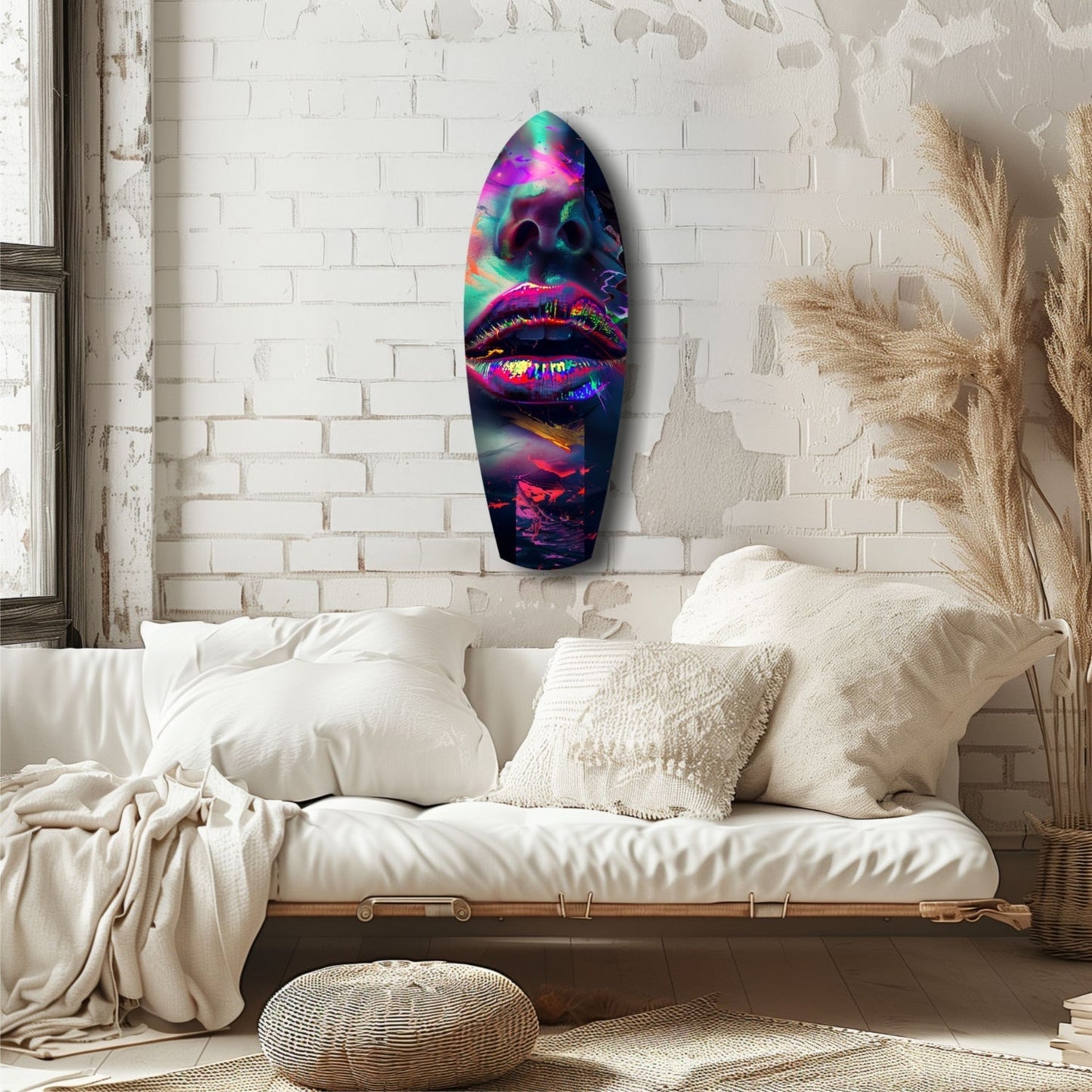Colorful Lips V1 Glass Wall Art
