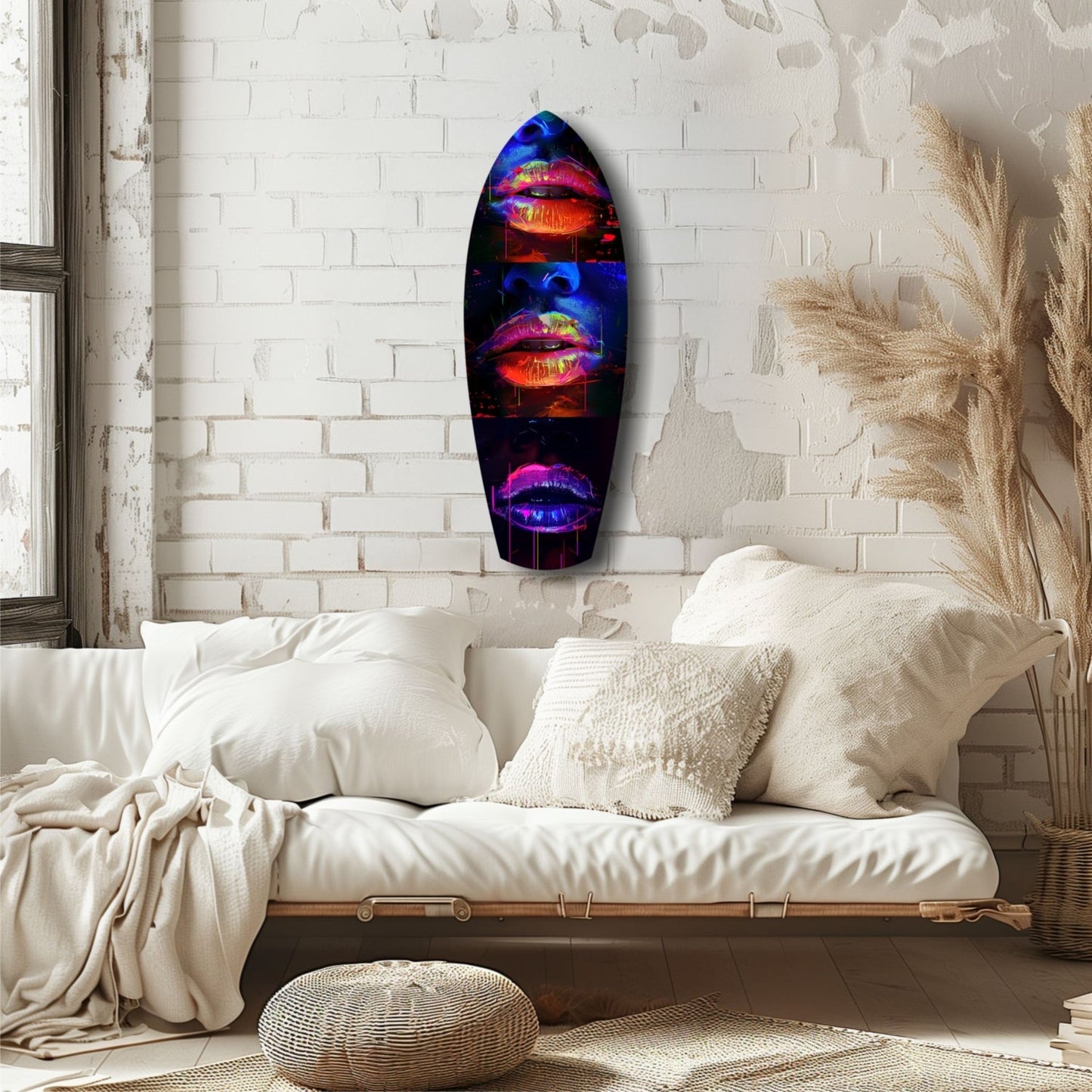 Colorful Lips V12 Glass Wall Art