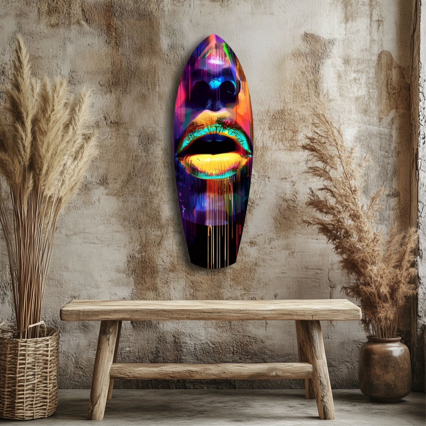 Colorful Lips V15 Glass Wall Art