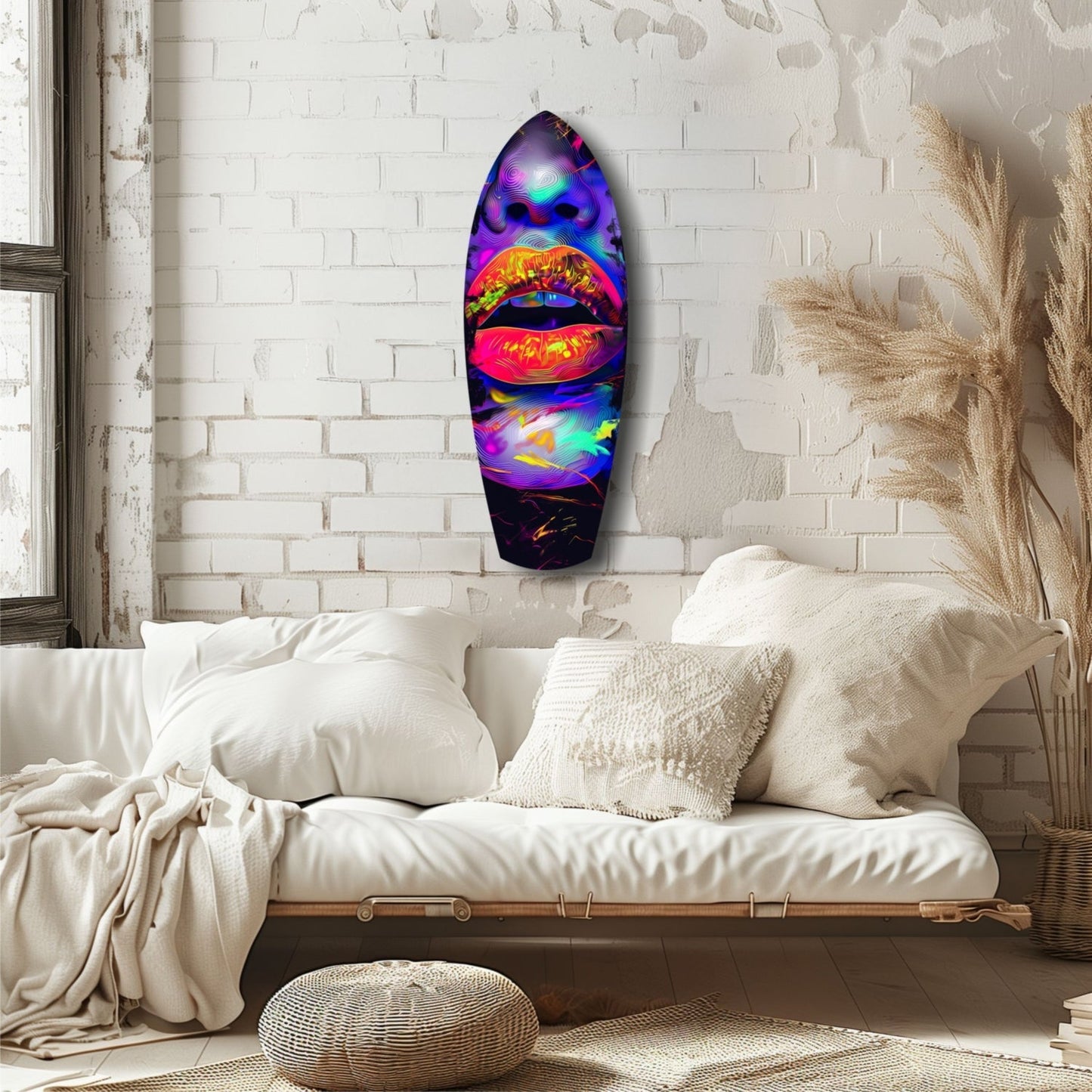 Colorful Lips V18 Glass Wall Art
