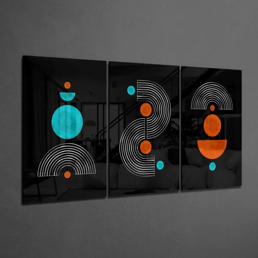 3 Wise Shapes Glass Wall Art - LUXARTDECO