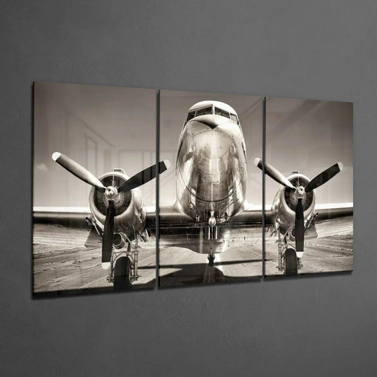 Plane Mega Glass Wall Art - LUXARTDECO
