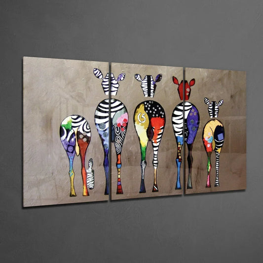 Zebras Mega Glass Wall Art - LUXARTDECO