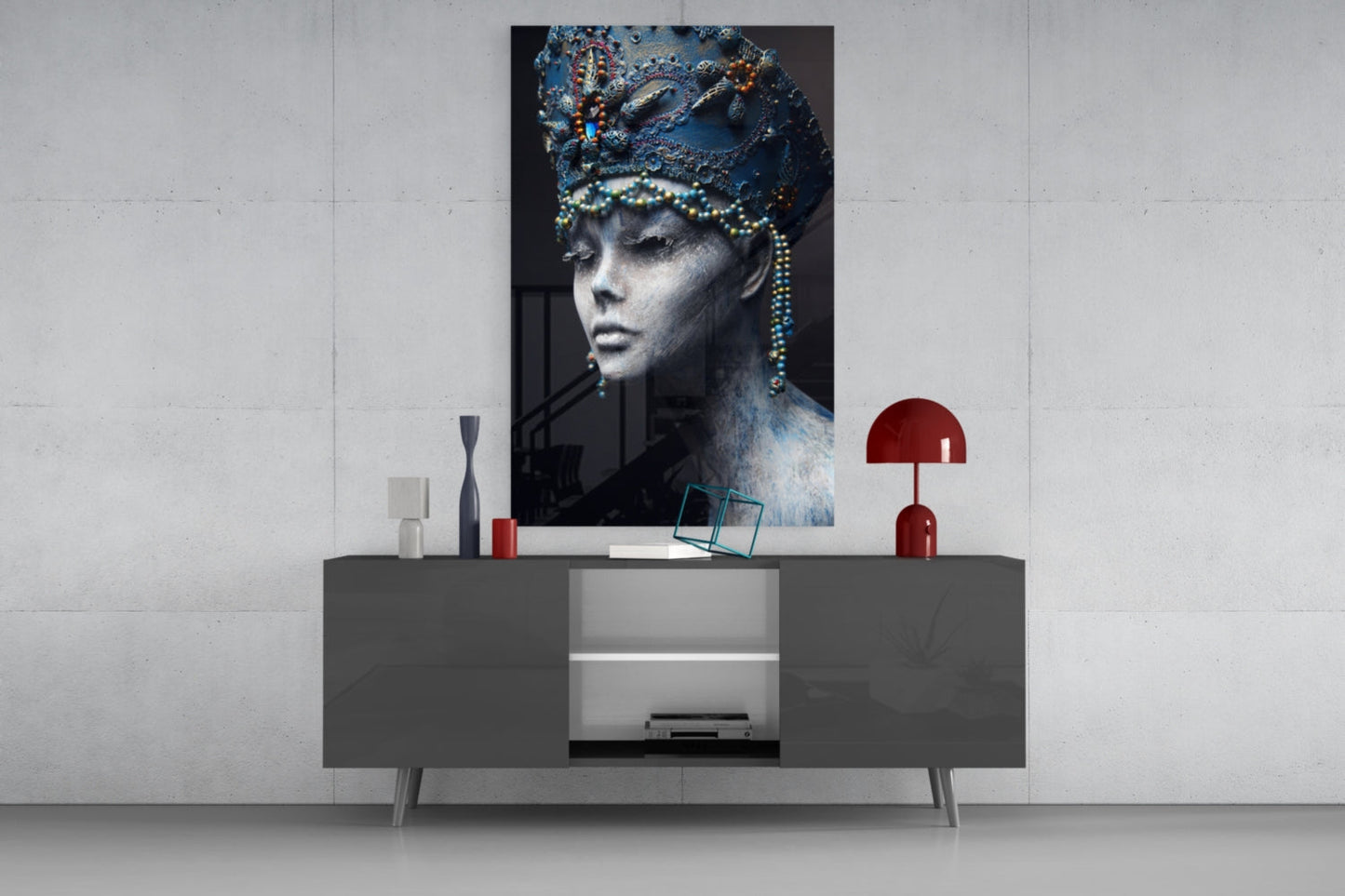 Woman Portrait 38 Glass Wall Art