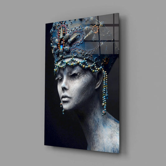 Woman Portrait 38 Glass Wall Art - LUXARTDECO