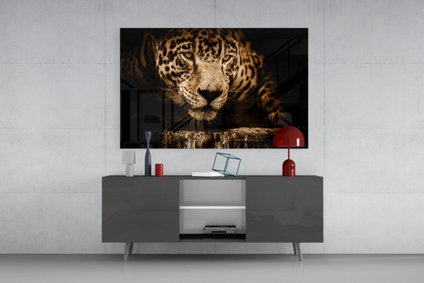 Leopard Glass Wall Art