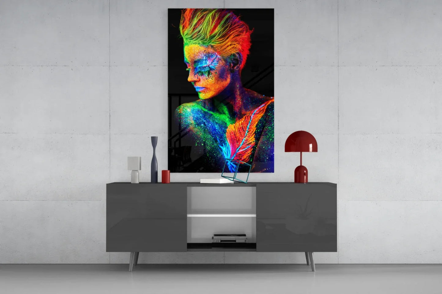 Woman Portrait Glass Wall Art - LUXARTDECO