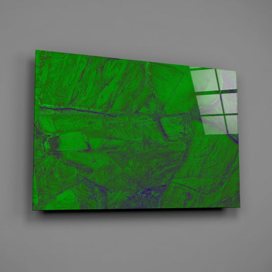 Green Abstract Pattern Glass Wall Art