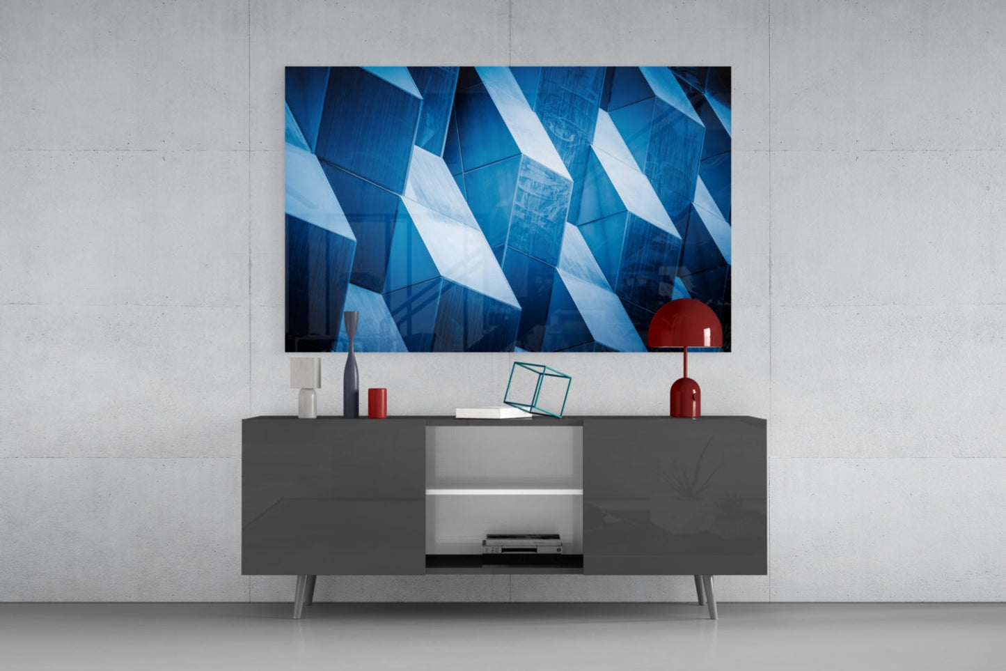Architectural Geometric Shapes Glass Wall Art