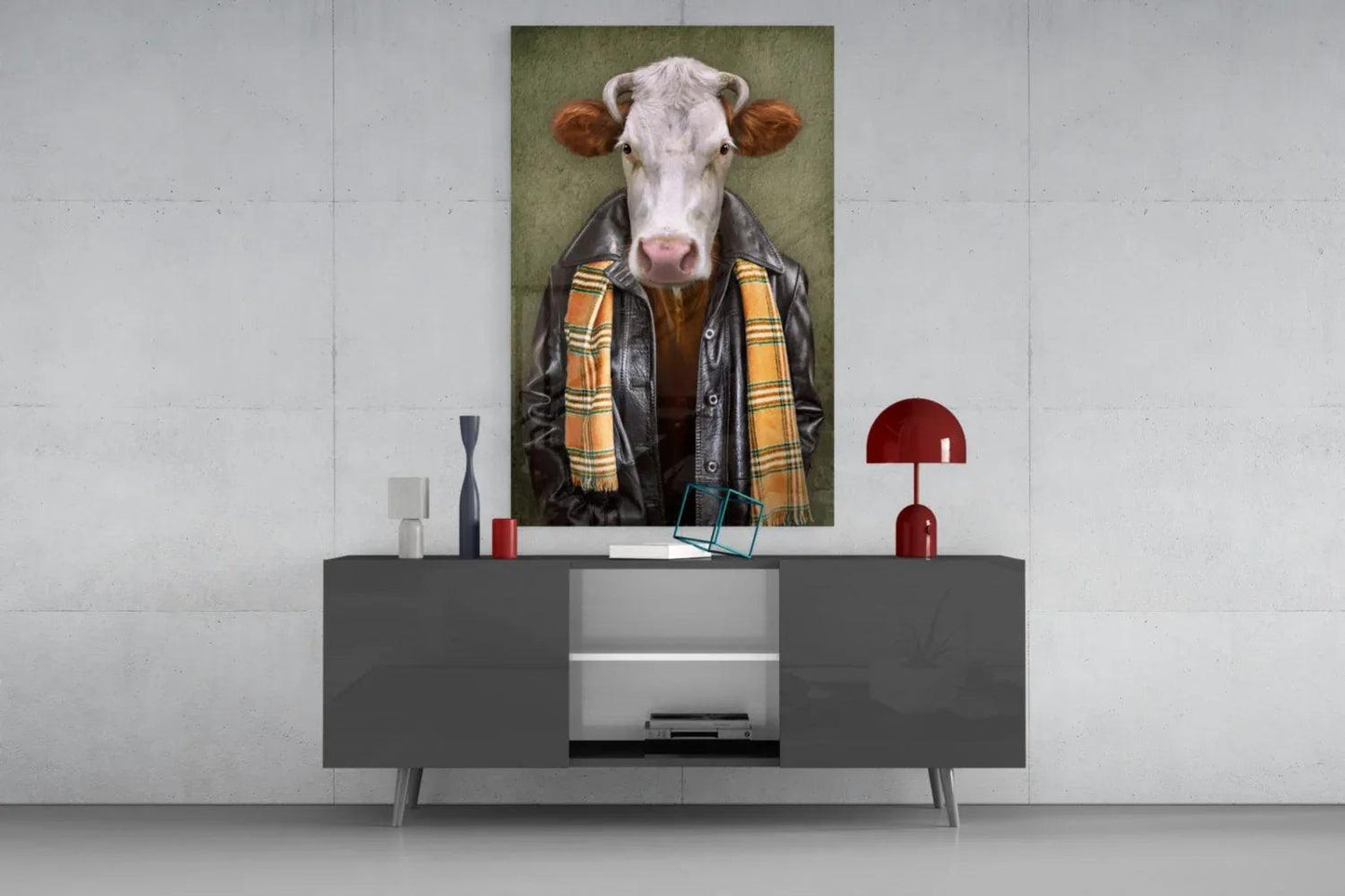 Ox Head Glass Wall Art - LUXARTDECO