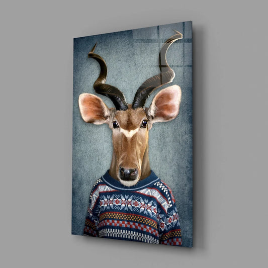 Deer Head Glass Wall Art - LUXARTDECO