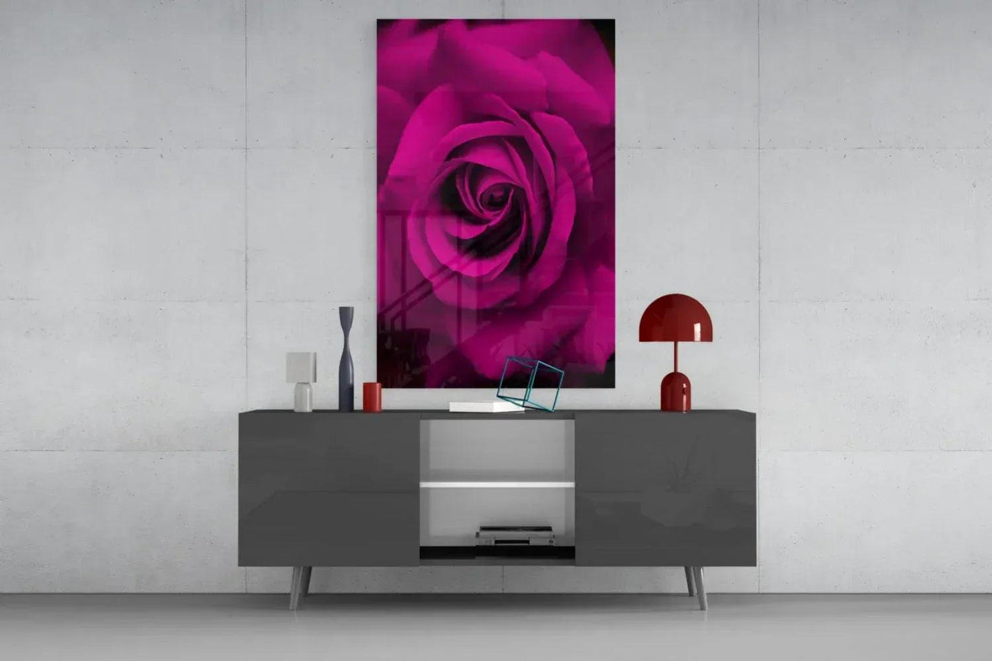 Rose Glass Wall Art - LUXARTDECO