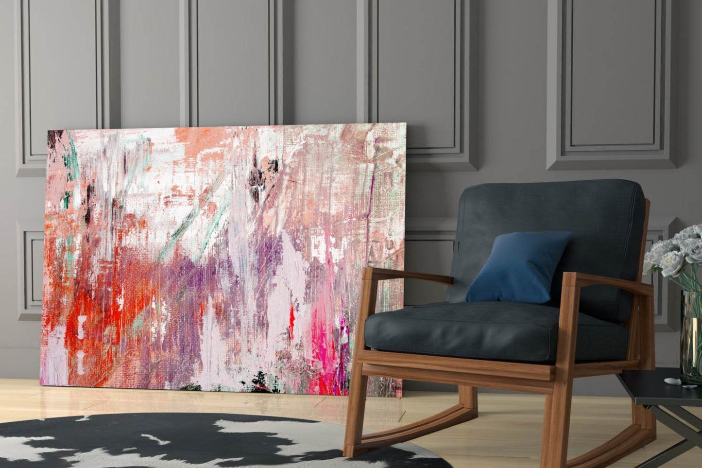 Abstract Glass Wall Art