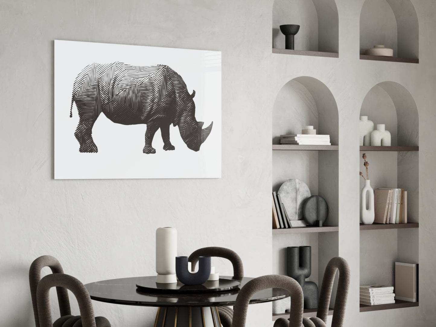 Rhino Glass Wall Art