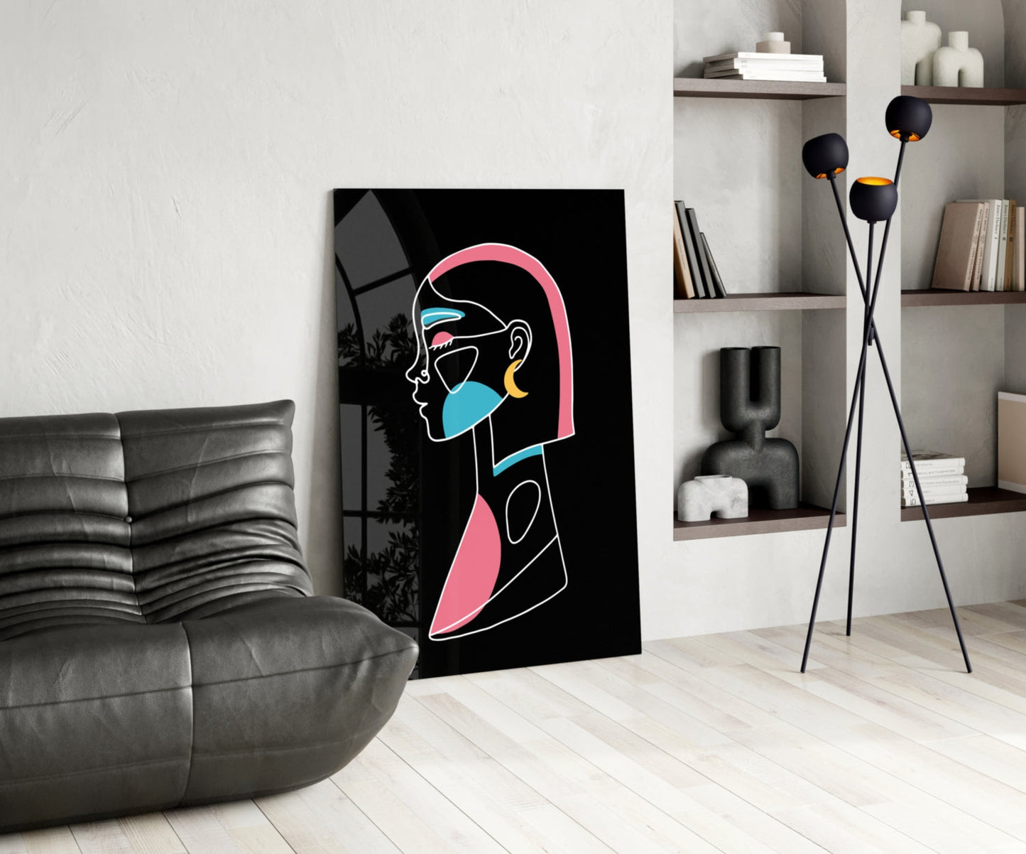 Abstract Colorful Portrait Glass Wall Art