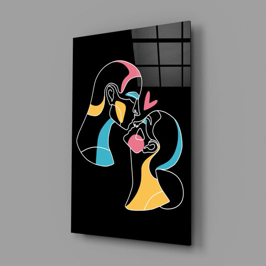 Abstract Colorful Portrait Glass Wall Art