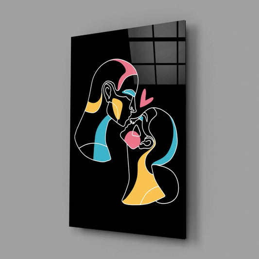 Abstract Colorful Portrait Glass Wall Art - LUXARTDECO