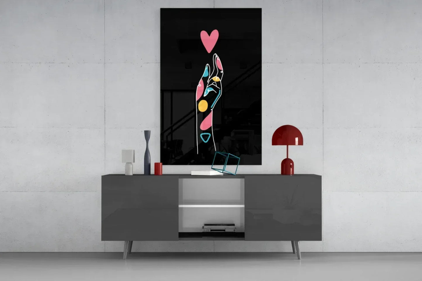 Abstract Colorful Hand Glass Wall Art - LUXARTDECO