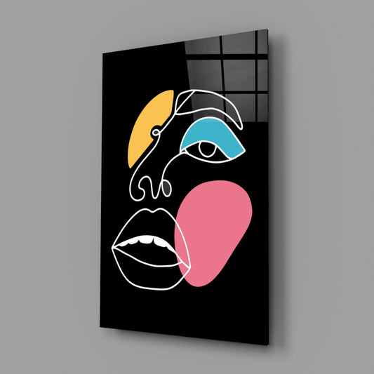 Abstract Colorful Face Glass Wall Art