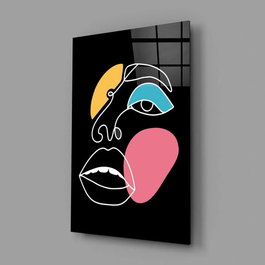 Abstract Colorful Face Glass Wall Art - LUXARTDECO
