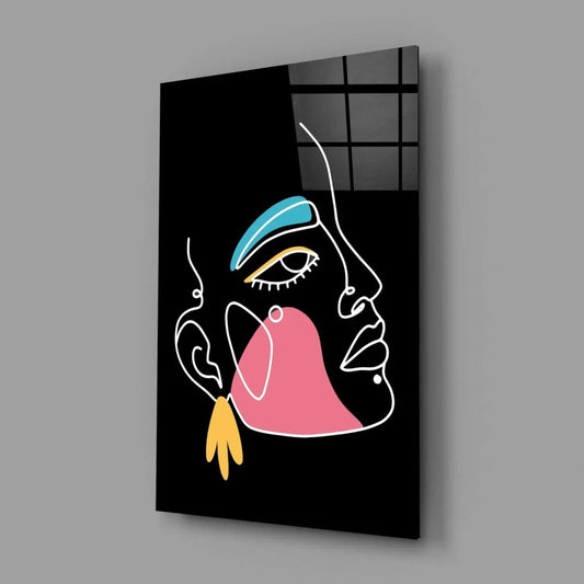 Abstract Colorful Portrait Glass Wall Art - LUXARTDECO