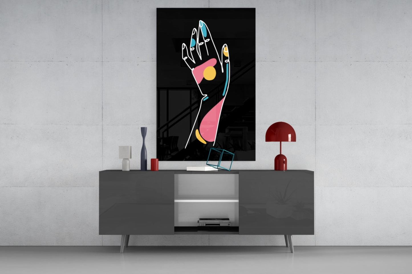 Abstract Colorful Hand Glass Wall Art - LUXARTDECO