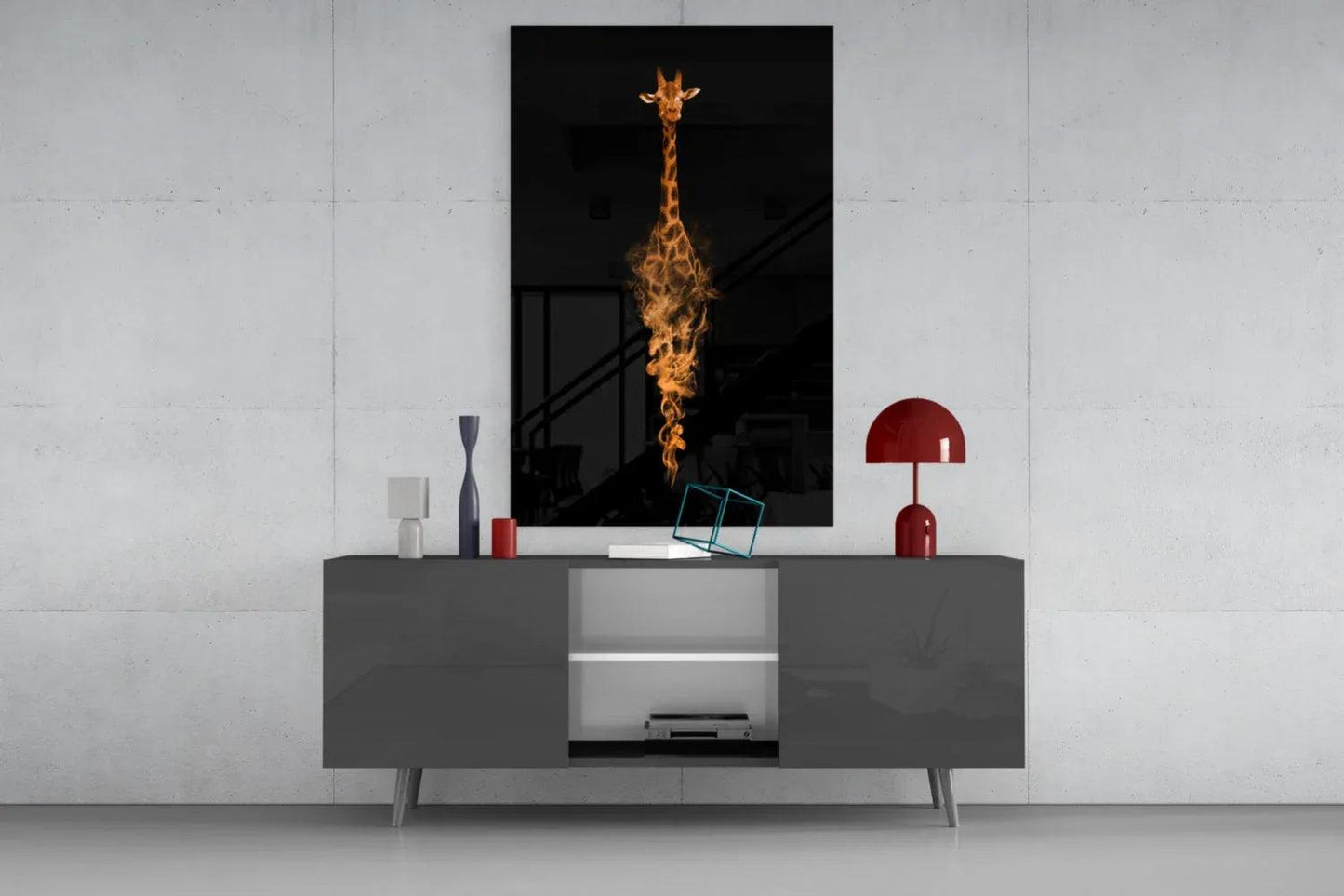 Giraffe Glass Wall Art - LUXARTDECO
