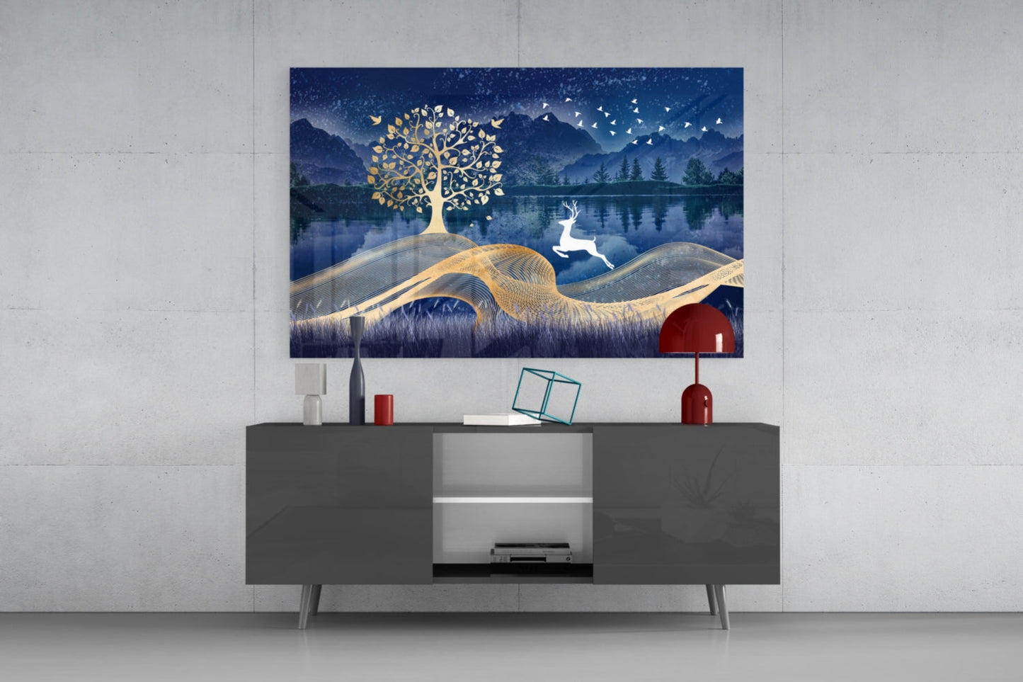 Magic Deer Glass Wall Art