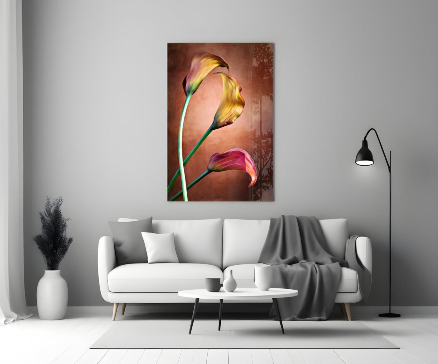 Tulips Glass Wall Art