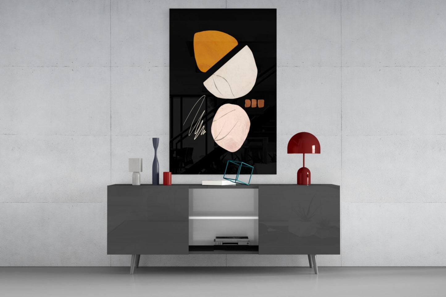 Abstract Acorn Glass Wall Art