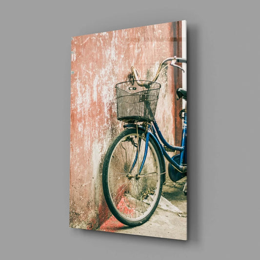 Bicycle Basket Glass Wall Art - LUXARTDECO