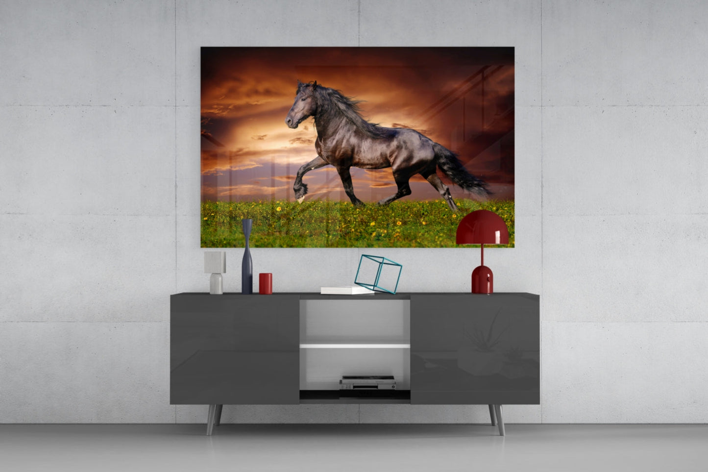 Nobility of Horse Glass Wall Art