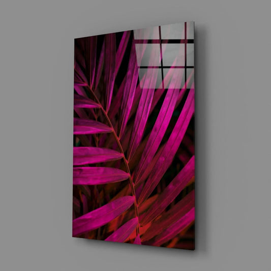 Purple Leaf Glass Wall Art - LUXARTDECO
