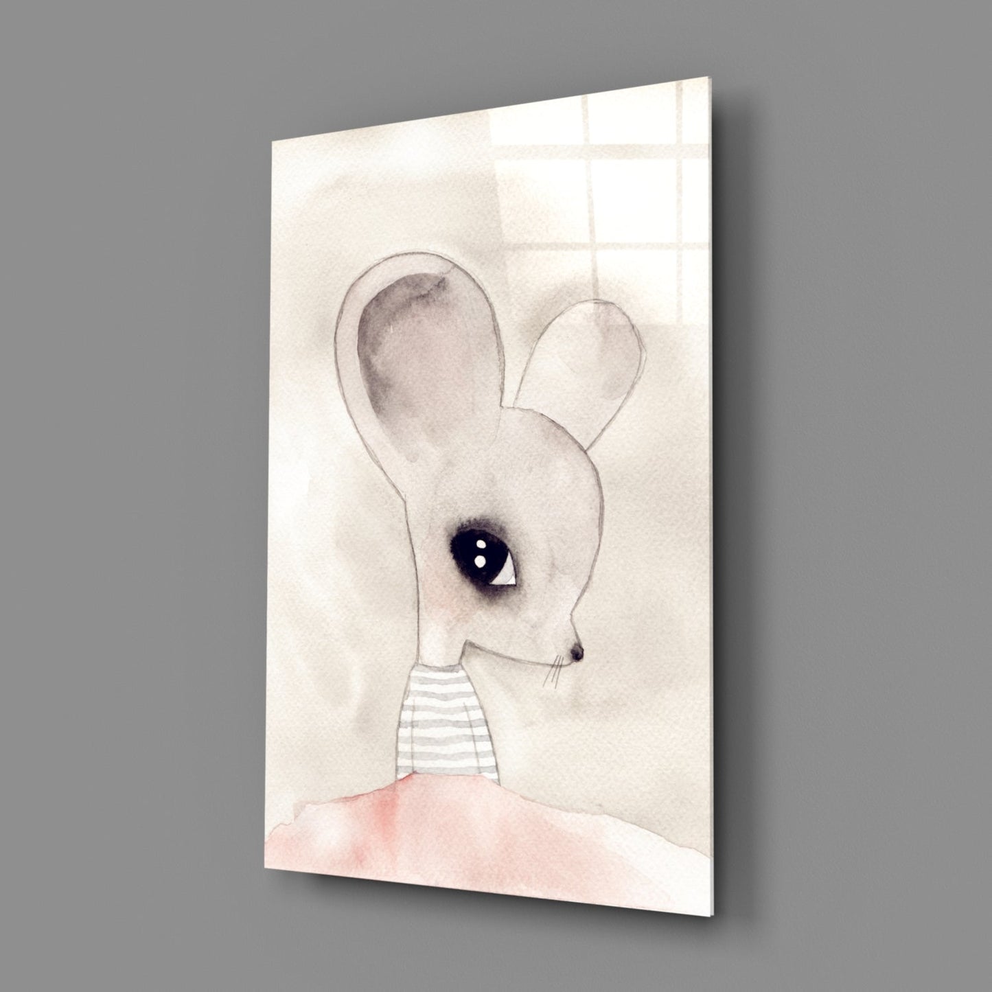 Cute Mouse Glass Wall Art