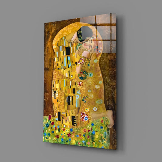 Gustav Klimt "The Kiss" Glass Wall Art - LUXARTDECO