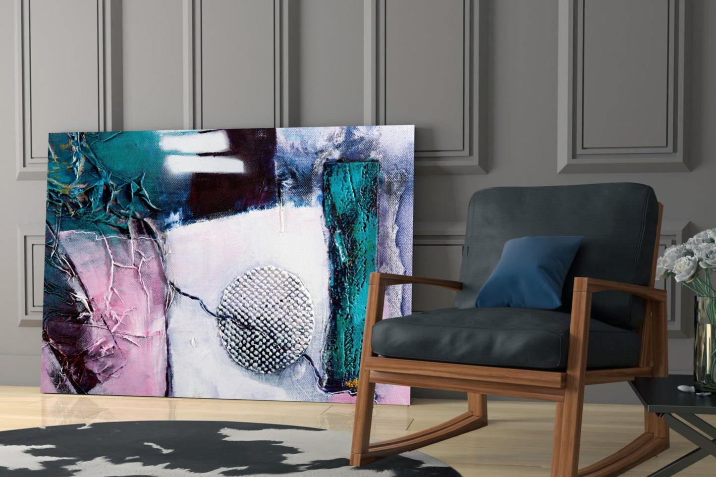Abstract Texture Glass Wall Art